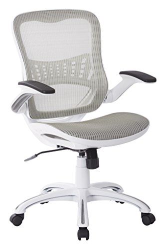 Photo 1 of Office Star Mesh Back & Seat, 2-to-1 Synchro & Lumbar Support Managers Chair, White
