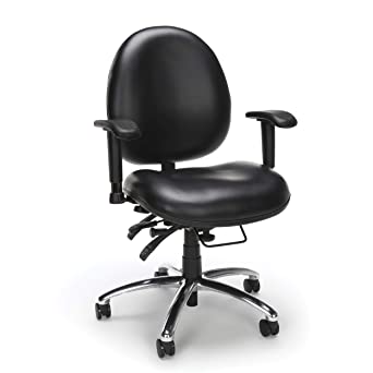 Photo 1 of OFM 24 Hour Vinyl Big and Tall Ergonomic Computer Swivel Task Chair with Arms, Black
