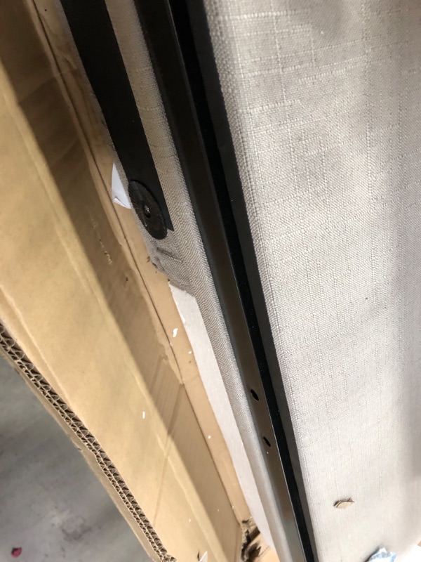Photo 1 of *** Box 1 Of 2**** Home Life Premiere Classics Cloth Light Beige Cream Linen 51" Tall Headboard Platform Bed with Slats Queen