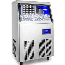 Photo 1 of 110 - 120 lb. / 24 H Commercial Ice Maker with 33 lb. Storage Bin Stainless Steel Construction Ice Machine in Silver
