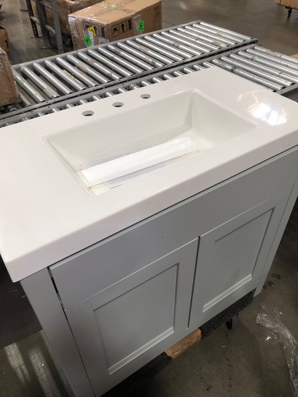 Photo 3 of 
Glacier Bay
Everdean 36.50 in. W x 18.75 in. D Bath Vanity in Pearl Gray with Cultured Marble Vanity Top in White with White Basin