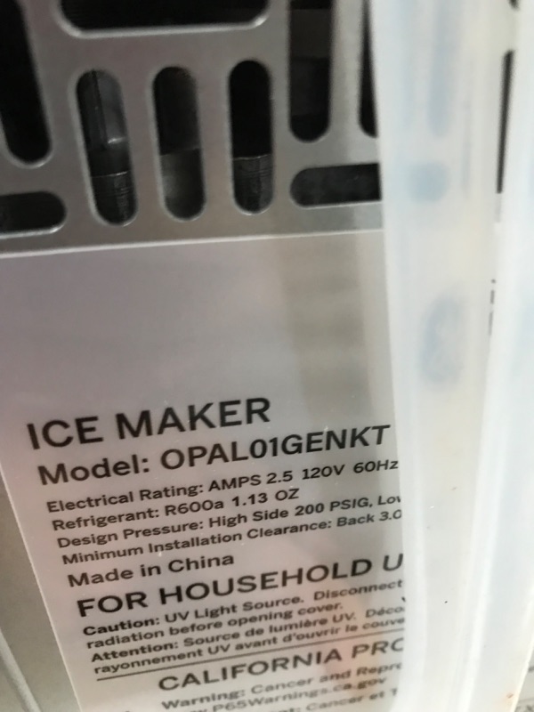 Photo 6 of GE Profile Opal | Countertop Nugget Ice Maker with Side Tank | Portable Ice Machine Makes up to 24 Lbs. of Ice per Day | Stainless Steel Finish
