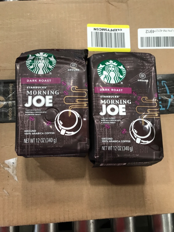 Photo 2 of **NON REFUNDABLE/EXPIRES 17/4/22**Starbucks Morning Joe, Ground Coffee, Dark Roast, 12 oz 2 Pack
