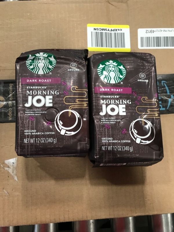 Photo 3 of **NON REFUNDABLE/EXPIRES 17/4/22**Starbucks Morning Joe, Ground Coffee, Dark Roast, 12 oz 2 Pack
