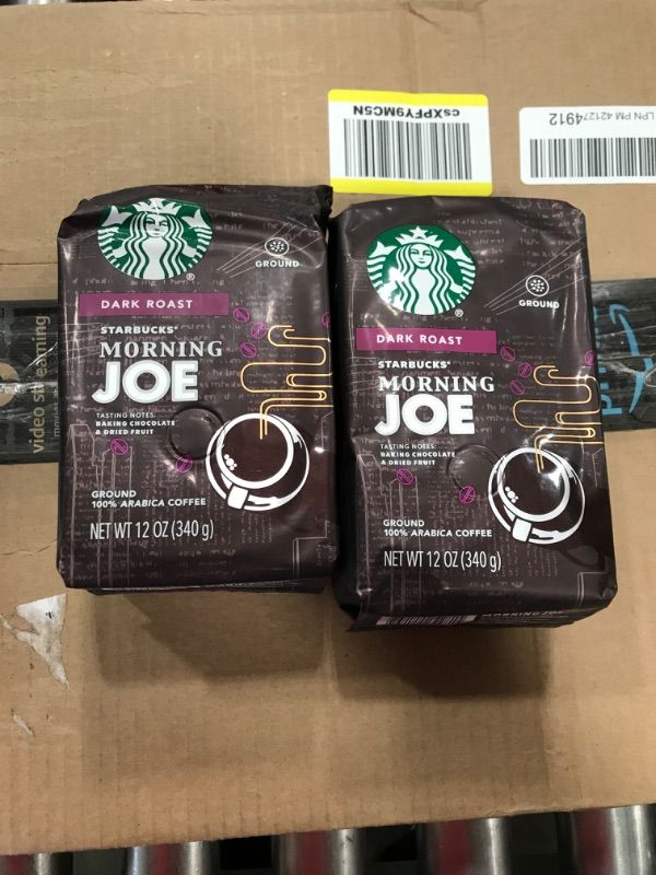 Photo 2 of **NON REFUNDABLE/EXPIRES 17/4/22**Starbucks Morning Joe, Ground Coffee, Dark Roast, 12 oz 2 Pack
