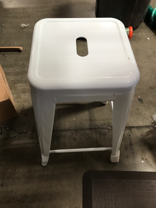 Photo 2 of 24 in. White Bar Stool
