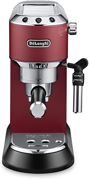 Photo 1 of DeLonghi America, Inc EC685R Dedica Deluxe 15-Bar Pump Espresso Machine, Red
