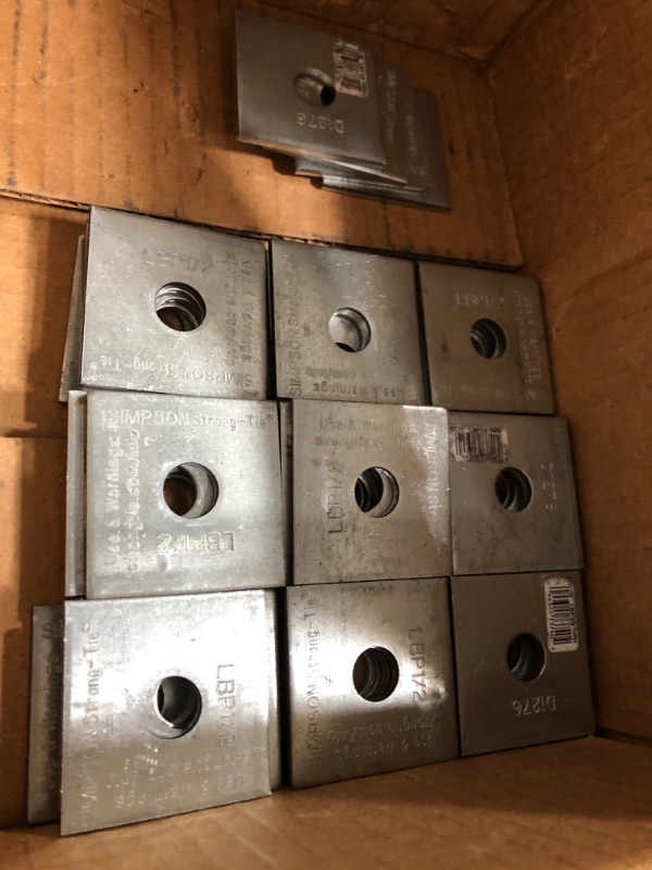 Photo 1 of 49 PACK Simpson Strong-Tie LBP 2 in. x 2 in. Galvanized Bearing Plate with 1/2 in. Bolt Dia.