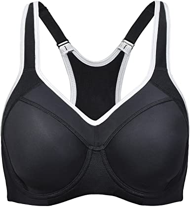 Photo 1 of 38 DD SYROKAN Women's Full Support High Impact Racerback Lightly Lined Underwire Sports Bra
