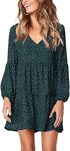 Photo 1 of MEDIUM Amoretu Women Summer Tunic Dress V Neck Casual Loose Flowy Swing Shift Dresses
