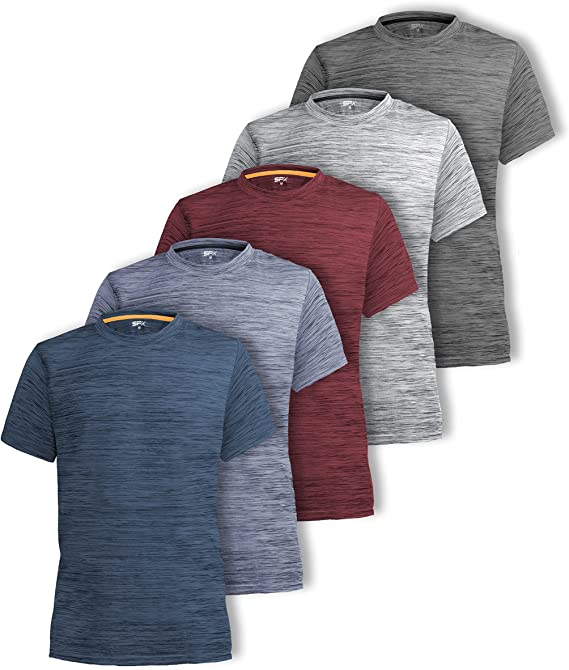 Photo 1 of [5 Pack] Men’s Dry-Fit Active Athletic Crew Neck T Shirts Running Workout Gym Tee Top
