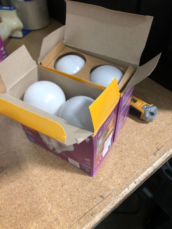 Photo 1 of 75-Watt Equivalent A19 with Warm Glow Dimming Effect Energy Saving LED Light Bulb Soft White (2700K) (2 packs of 2 each)
