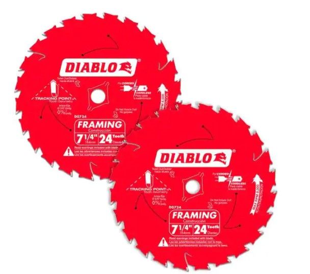 Photo 1 of 
DIABLO
Tracking Point 7-1/4 in. x 24-Tooth Framing Circular Saw Blade Value Pack (4-Pack)