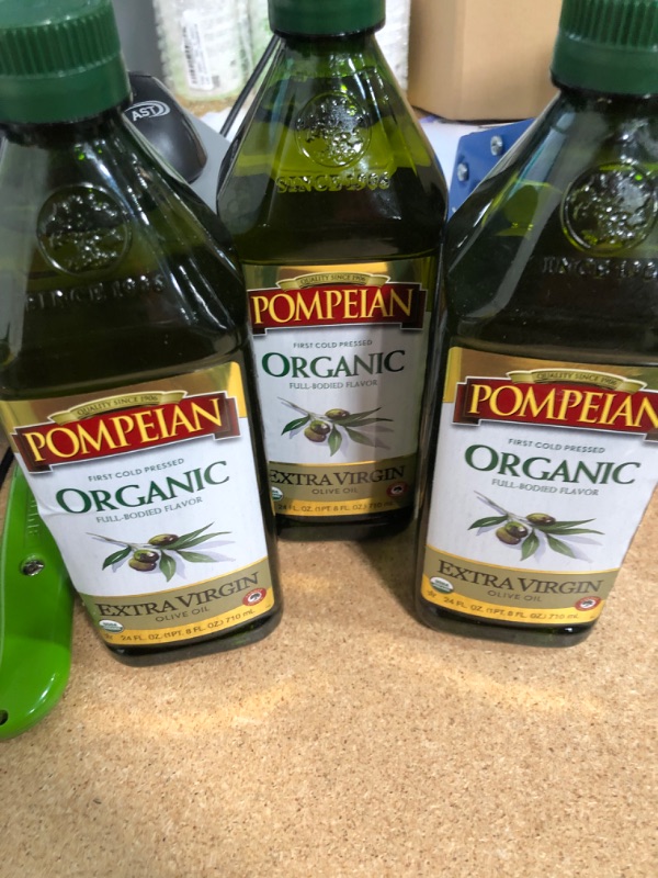 Photo 2 of **EXPIRES JULY2022** Pompeian USDA Organic Robust Extra Virgin Olive Oil, First Cold Pressed, Full-Bodied Flavor, Perfect for Salad Dressings & Marinades, 24 FL. OZ.
SET OF3