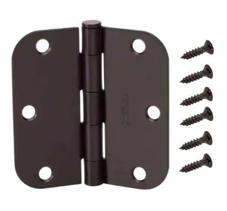 Photo 1 of 3 in. Oil-Rubbed Bronze 5/8 in. Radius Door Hinge SET OF 17 