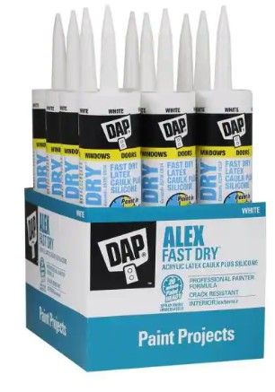 Photo 1 of Alex Fast Dry 10.1 oz. White Acrylic Latex Plus Silicone Caulk (12-Pack)
