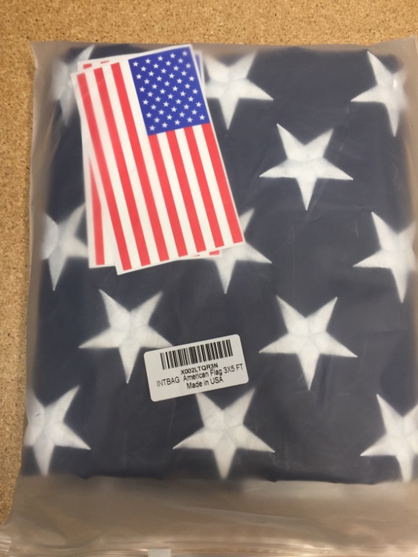 Photo 2 of American Flag 3X5 FT intbag USA Flags with Embroidered Stars,Sewn Stripes Brass Grommets,Long Lasting Durable 200D Polyester US Flag for Outdoor Indoor, Fade Resistant,Bright Color(Pole NOT Included)
