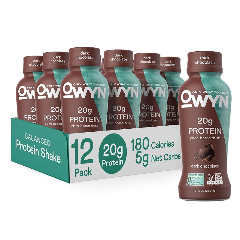 Photo 1 of ***NON-REFUNDABLE***
BEST BY 7/5/22
OWYN Plant Based Protein Shake, Dark Chocolate, with 20g Vegan Protein from Organic Pumpkin seed, Flax, Pea Blend, Omega-3, Prebiotic supplements and Superfoods Greens Blend for an all-in-one nutritional shake, Gluten a