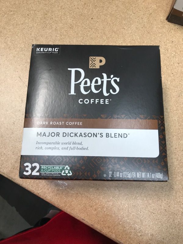 Photo 2 of ***NON-REFUNDABLE**
BEST BY 4/20/22
Peet's Coffee, Dark Roast K-Cup Pods for Keurig Brewers - Major Dickason's Blend 32 Count (1 Box of 32 K-Cup Pods)