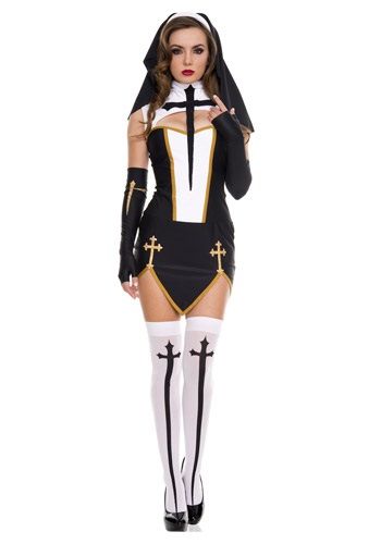 Photo 1 of Bad Habit Nun Costume W/ Dress & Thigh High Stockings- SIZE SMALL/MEDIUM
