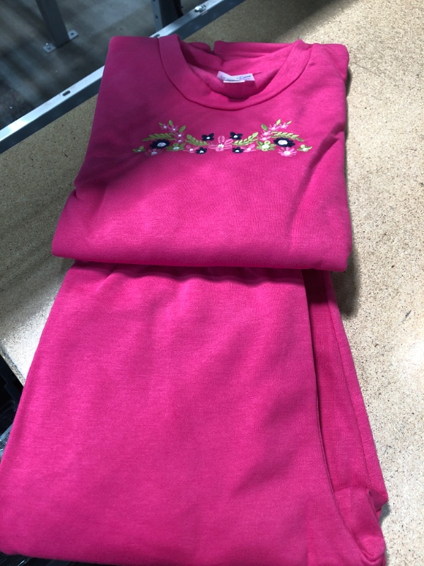 Photo 1 of 2 PIECE PINK SWEATS & SWEATER- SIZE MEDIUM 