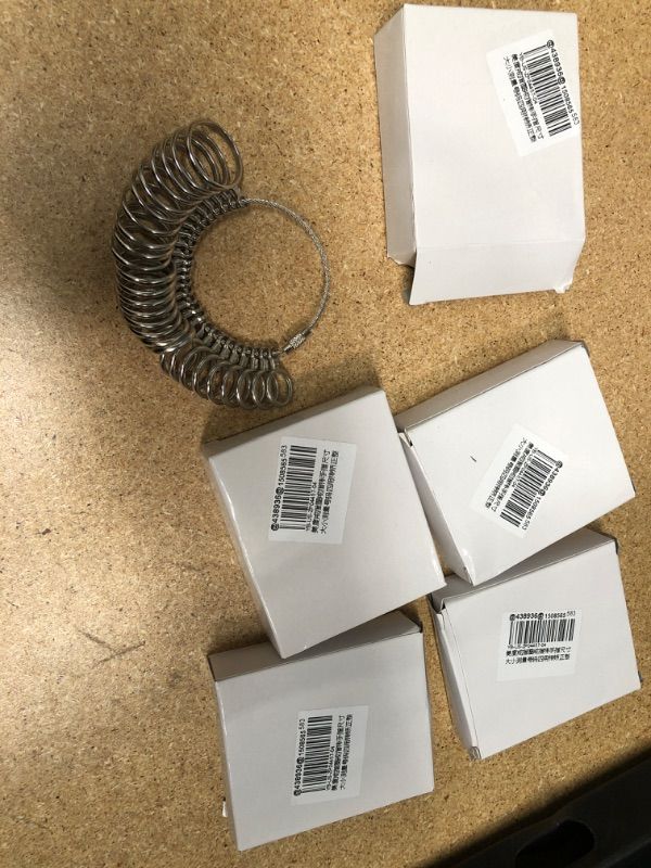 Photo 2 of **No refunds/returns*- Bundle of 5 : Stainless Steel Finger Sizer Measuring Ring Tool, Size 1-13 with Half Size, 27 Pcs