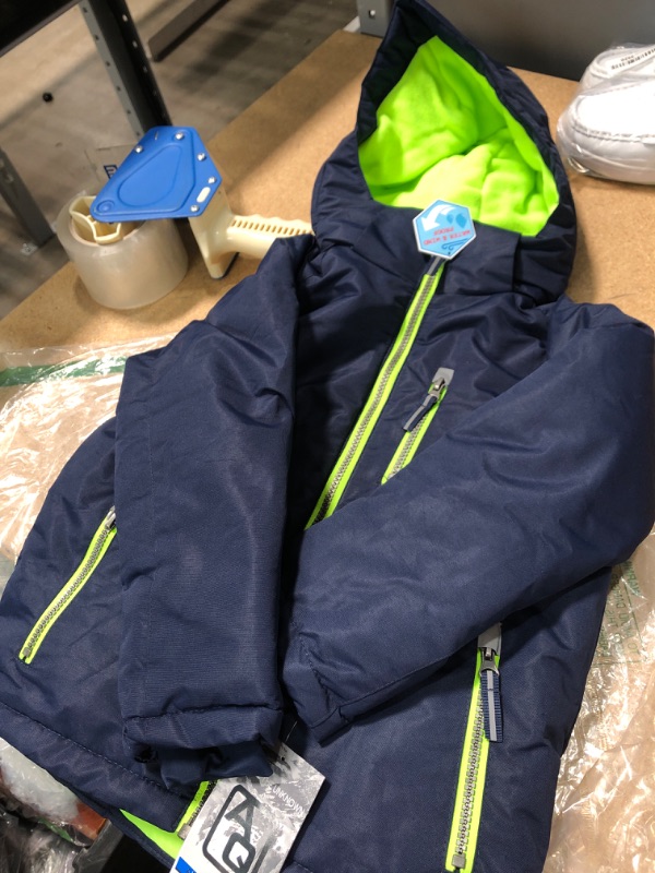 Photo 2 of Arctic Quest Boy's Windproof Waterproof Winter Ski Jacket - Size 5-6, Navy/Green
