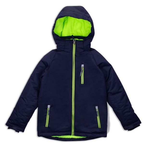 Photo 1 of Arctic Quest Boy's Windproof Waterproof Winter Ski Jacket - Size 5-6, Navy/Green
