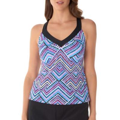 Photo 1 of Caribbean Joe Multi Positivity V-Neck Ring Back Swim Tankini
SIZE12