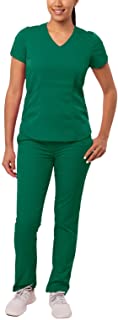 Photo 1 of Adar Pro Core Classic Scrub Set for Women - Tailored V-Neck Scrub Top & Tailored Yoga Scrub Pants - Medium