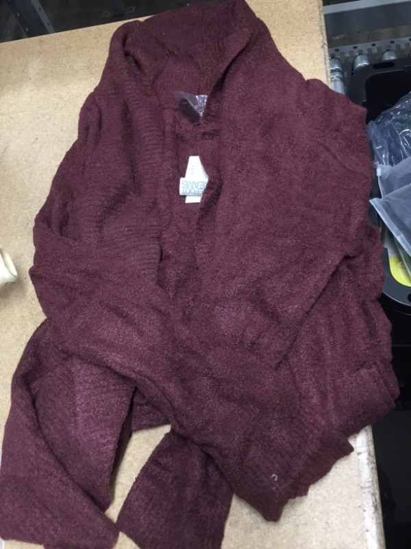 Photo 2 of Barefoot Dreams CozyChic Lite Circle Cardi, Rosewood Small
