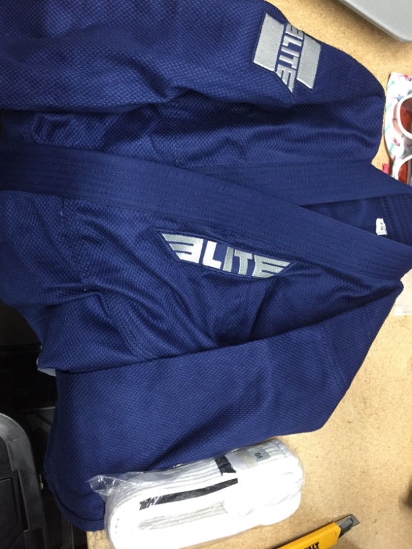 Photo 2 of **SIMIALR TO STOCK PHOTO**- Kids' Elite Navy Brazilian Jiu Jitsu BJJ Gi- SMALL C0