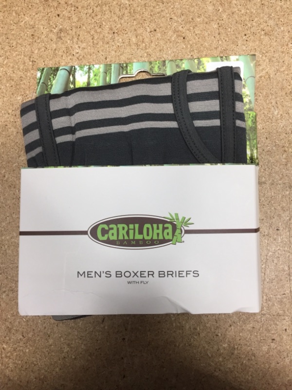 Photo 2 of Cariloha Men's Breathable Viscose from Bamboo Boxer Brief - Slate- LARGE 36-38
