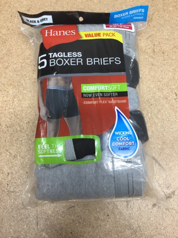 Photo 2 of Hanes Men's Tagless Cool Dri Boxer Briefs with ComfortFlex Waistband- 5 PK
