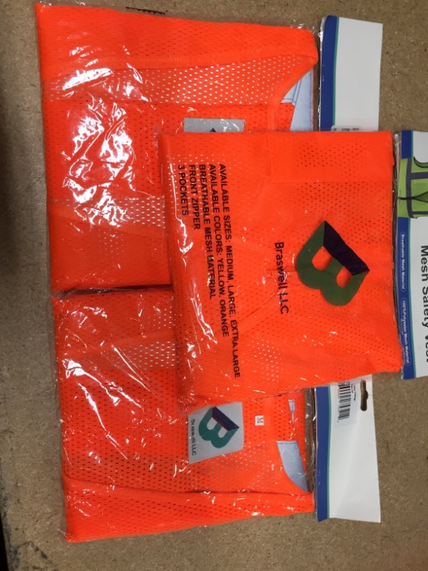 Photo 1 of 3 PK of Orange Safety Vest Medium 