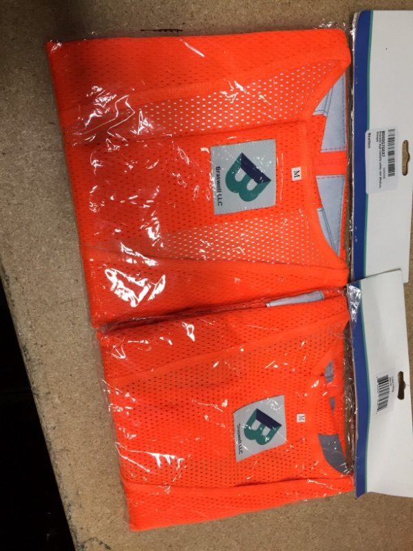 Photo 1 of 2 PK of Orange Safety Vest Medium 