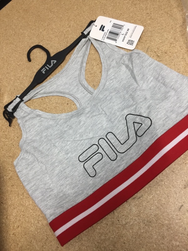 Photo 2 of Fila Women's Classic Logo Cotton Racerback Sports Bra- LARGE
