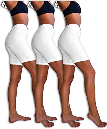 Photo 1 of 3-Pack Bike Shorts | Semi-Sheer Cotton Spandex Stretch Boyshorts - LARGE