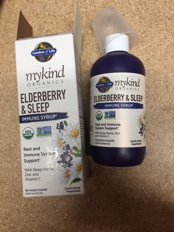 Photo 2 of BB: 09/2022**- Garden of Life Elderberry Zinc Immune Support for Adults and Kids 12 and Older with Vitamin C -6.59 fl ozac