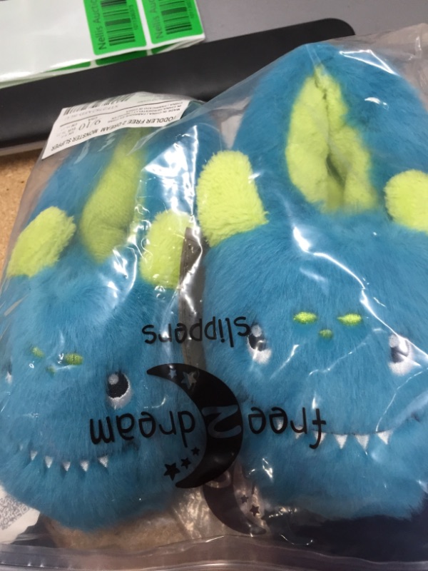 Photo 2 of  Slippers for Toddler and Kids, Blue Monster toddler size 9/10 