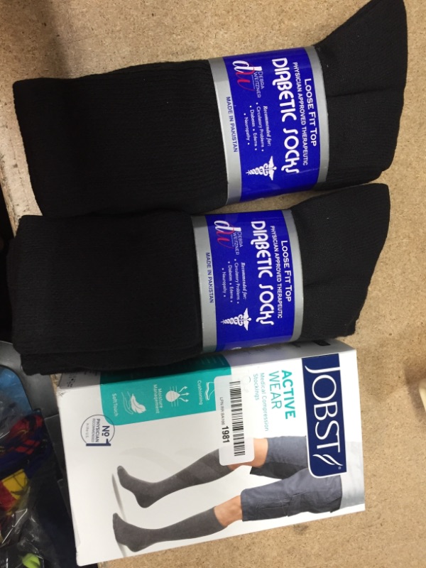 Photo 1 of **NO REFUNDS/RETURNS** Bundle of Assorted Diabetic Socks and compression stockings
