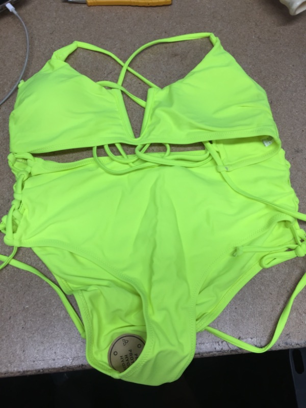 Photo 1 of bright yellow v wired bikini- LARGE