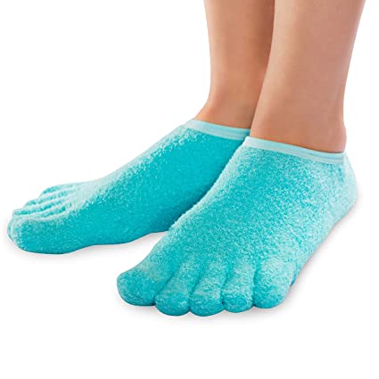 Photo 1 of NatraCure 5-Toe Gel Moisturizing Socks (Helps Dry Feet, Cracked Heels, Calluses, Cuticles, Rough Skin, Dead Skin, Use with your Favorite Lotions, and Creams or Spa Pedicure) - 110-M CAT - Size: Medium
