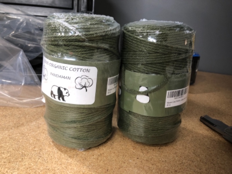 Photo 2 of ** SETS O F2**
Macrame Cord 3mm, PANDAMAN 220 Yards (About 200m) Natural Cotton Soft Macrame Rope for Handmade Plant Hanger Wall Hanging Craft Making Bohemia Dream Catcher DIY Craft Knitting, Army Green
