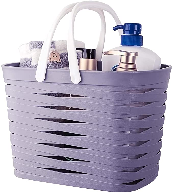 Photo 1 of ** SETS OF 2**
Plastic Storage Basket with Handles, Shower Caddy Tote Portable Storage Bins for Bathroom,Bedroom (Gray)
