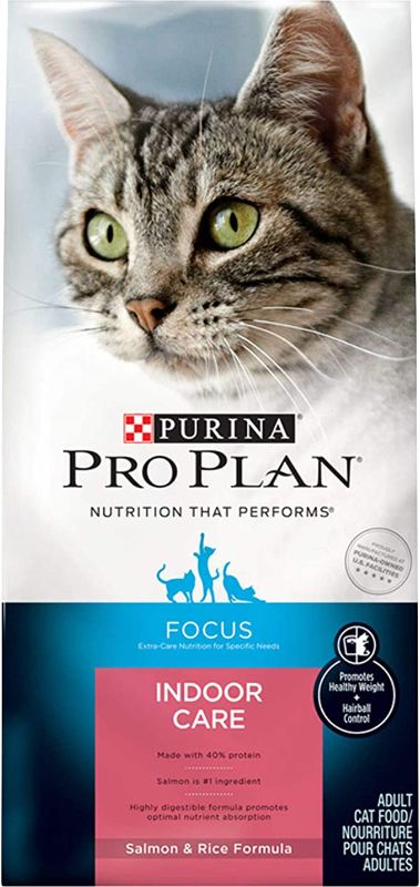 Photo 1 of ** EXP: MAR 2023**  ** NON-REFUNDABLE**  ** SOLD AS IS**
Purina Pro Plan Indoor Care Hairball Control Adult Salmon & Rice Dry Cat Food & Wet Cat Food (Packaging May VSize: 7 lb. Bagary)

