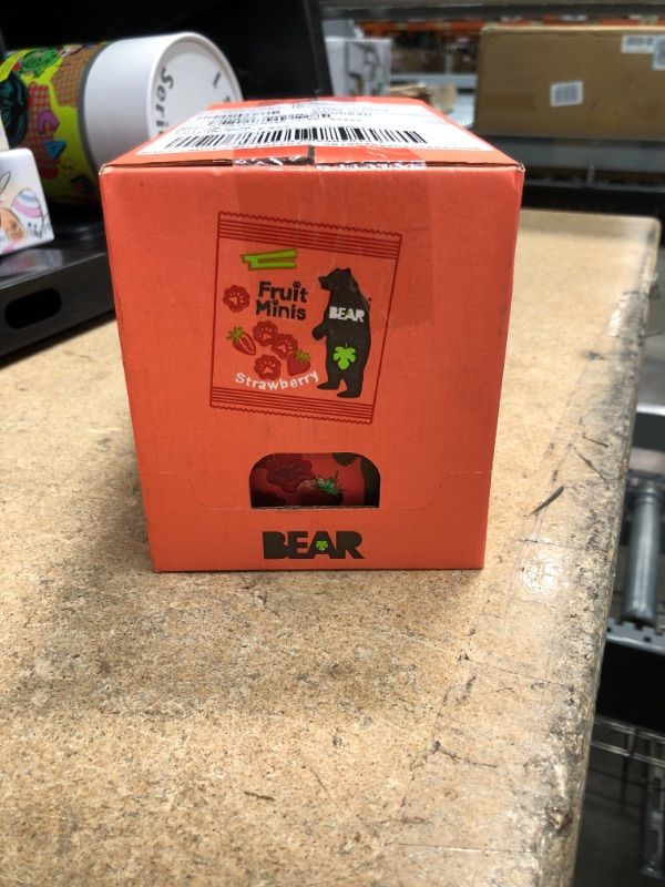 Photo 2 of ** 05 DEC 2022**  *** NON-REFUNDABLE**  ** SOLD AS IS**
BEAR Real Fruit Snack Minis, Strawberry – (Pack of 18) – Bite Sized Snacks for Kids, Gluten Free, Vegan, Non GMO, 0.7 Oz