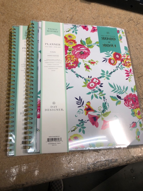 Photo 2 of ** SETS OF 2**
Day Designer for Blue Sky 2020-2021 Academic Year Weekly & Monthly Planner, Flexible Cover, Twin-Wire Binding, 8.5" x 11", Peyton White
