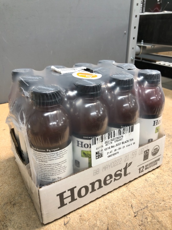 Photo 2 of ** EXP:MAY 02 22  ***   *** NON-REFUNDABLE***    ** SOLD AS IS**
Honest tea Organic Fair Trade Just Black Tea, 16.9 fl oz (12 Pack)
