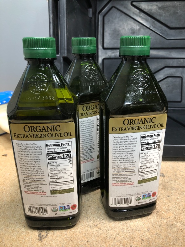 Photo 2 of *** EXP:06/2022 ***  ** NON-REFUNDABLE**  ** SOLD AS IS**
** SETS OF 3**
Pompeian USDA Organic Robust Extra Virgin Olive Oil, First Cold Pressed, Full-Bodied Flavor, Perfect for Salad Dressings & Marinades, 24 FL. OZ.